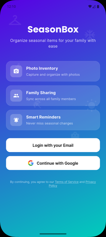 SeasonBox Home Screen